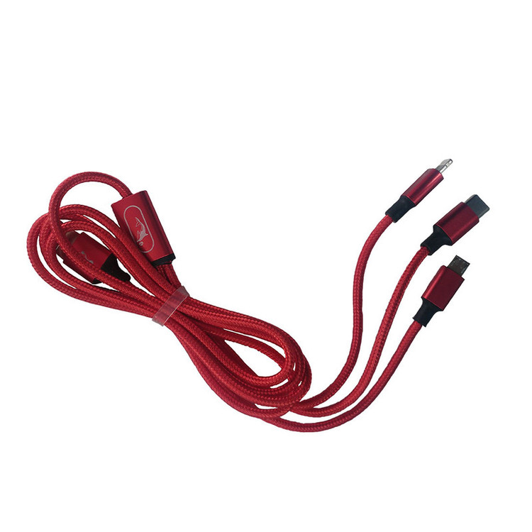 کابل تبدیل USB به microUSB/لایتنینگ/USB-C اسکای دلفین مدل S63E به طول 1.2 متر