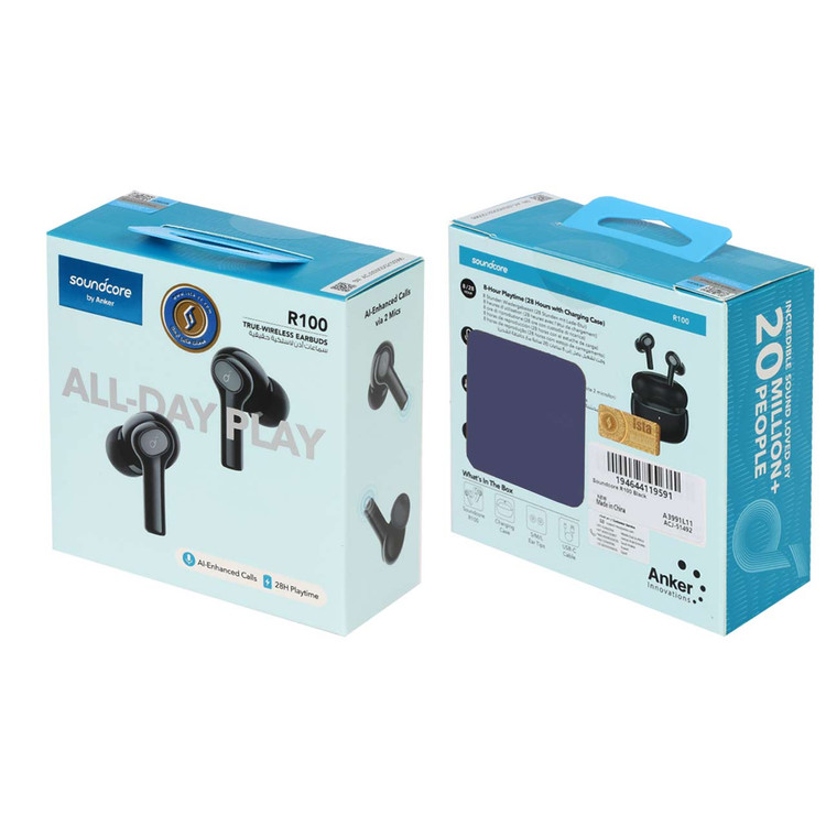ایربادز بی سیم ANKER مدل R100 مشکی (گارانتی 18ماهه حافظه طلایی ایستا) 100% اورجینال